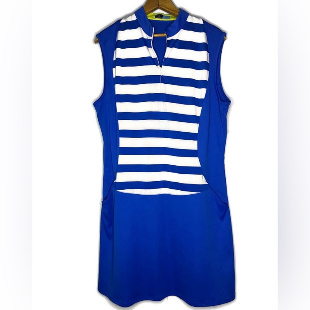 PGA Tour Women’s Sleeveless Activewear Dress Pockets Stretch Blue XLarge XL
